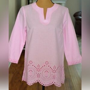 Talbots Pink Striped Casual Top